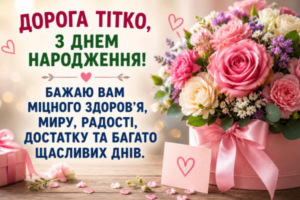 привітання з днем народження тітці картинка