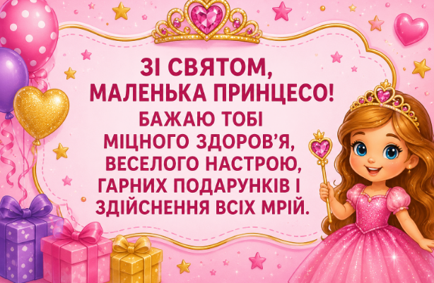 привітання з днем народження дівчинці відкритка
