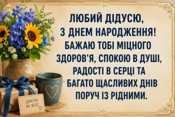 привітання з днем народження дідусю картинка