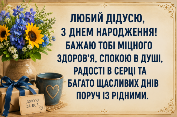 привітання з днем народження дідусю картинка