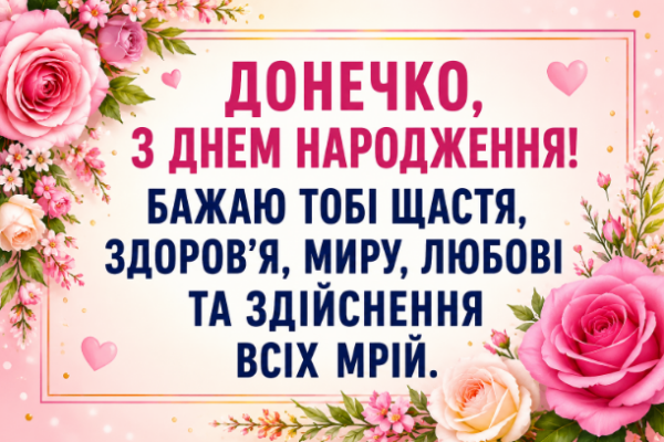 привітання з днем народження доньці картинка