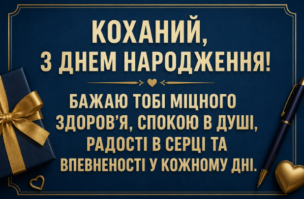 привітання з днем народження чоловіку від дружини картинка