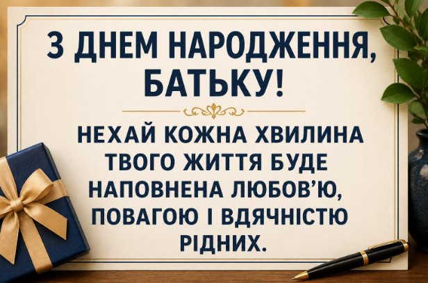 привітання з днем народження батьку листівка