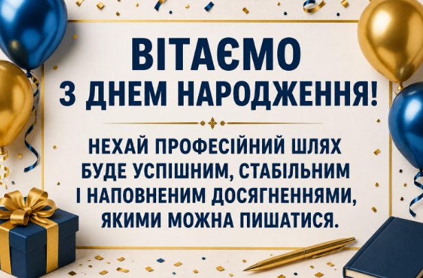 привітання з днем народження колезі листівка