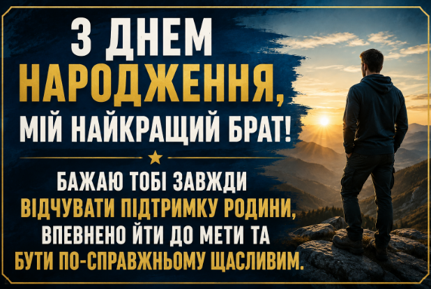 привітання з днем народження брату відкритка