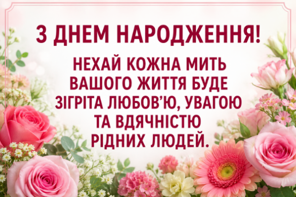 Короткі привітання з днем народження свекрусі відкритка