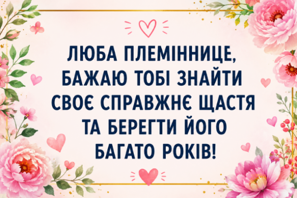 Короткі привітання з днем народження племінниці відкритка
