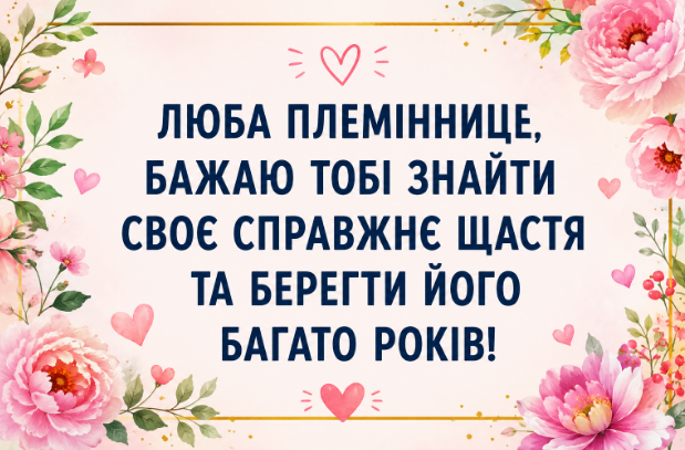 Короткі привітання з днем народження племінниці відкритка