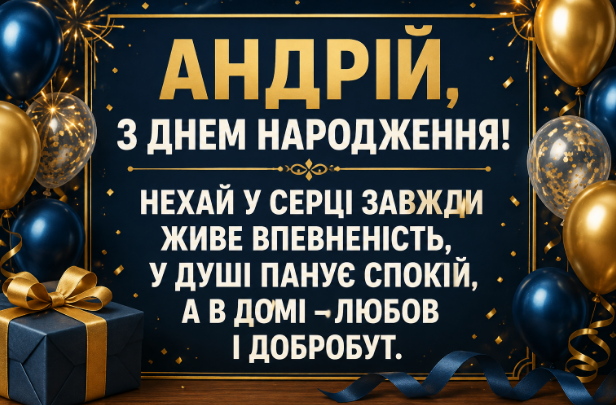 з днем народження андрій листівка