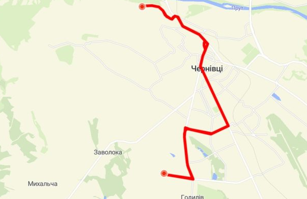 43 маршрутка Чернівці маршрут