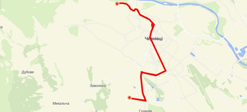 43 маршрутка Чернівці маршрут
