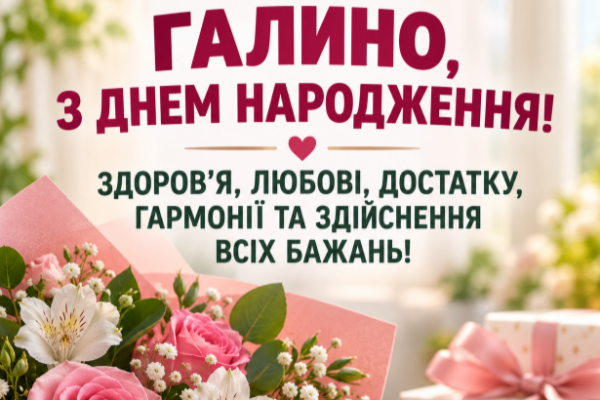 З днем народження Галина відкритка