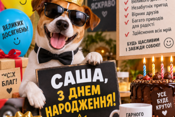 Саша з днем народження прикольні відкритка
