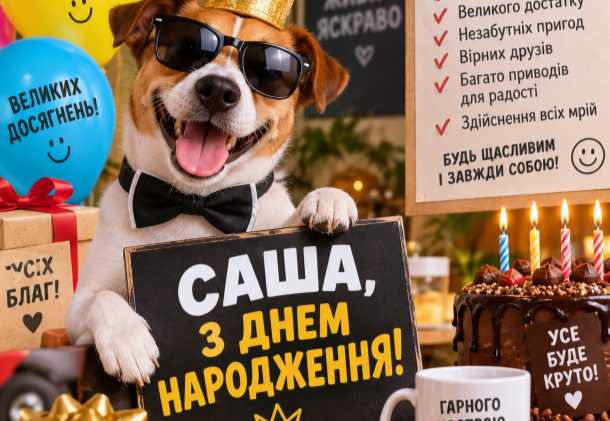 Саша з днем народження прикольні відкритка