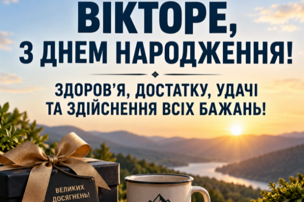 З днем народження Віктор відкритка