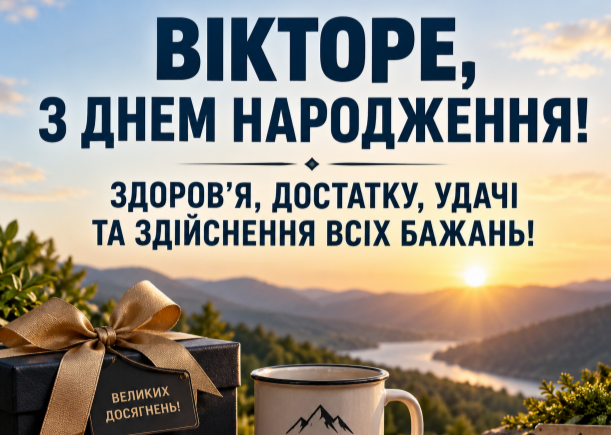 З днем народження Віктор відкритка
