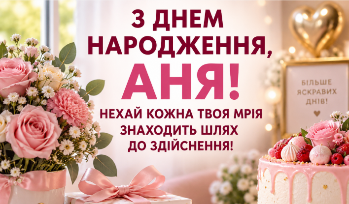 Аня з днем народження листівка