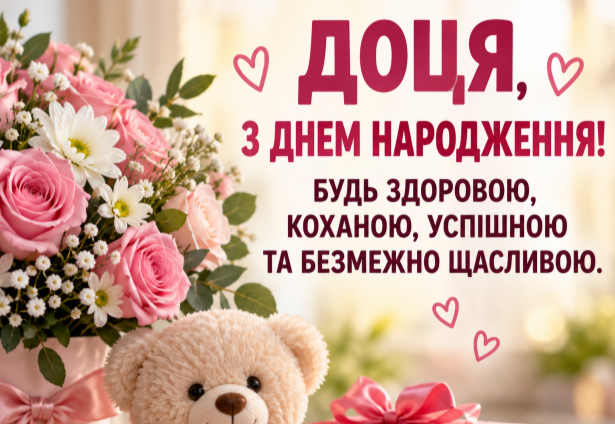 З днем народження доця відкритка