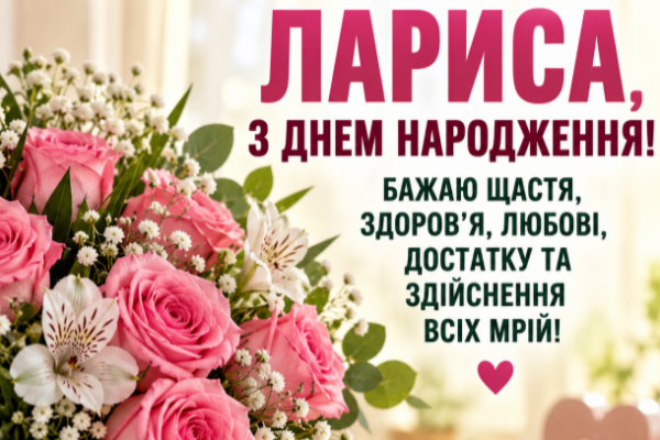 З днем народження Лариса відкритка