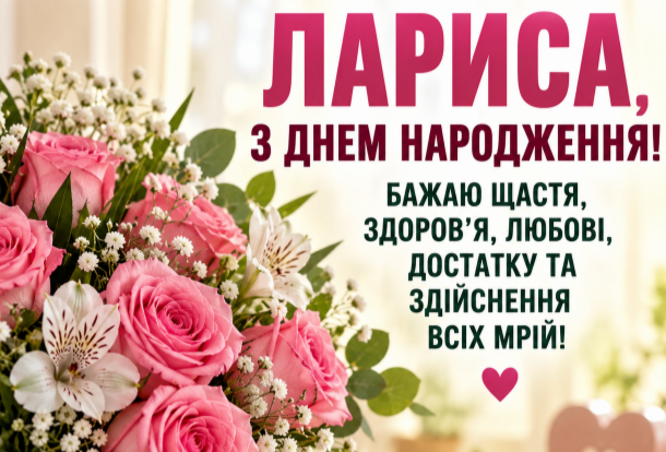 З днем народження Лариса відкритка
