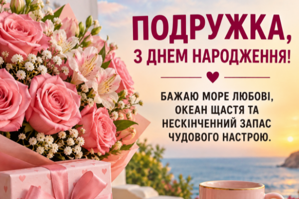 Подружка з днем народження листівка