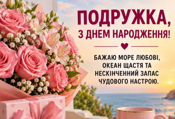Подружка з днем народження листівка