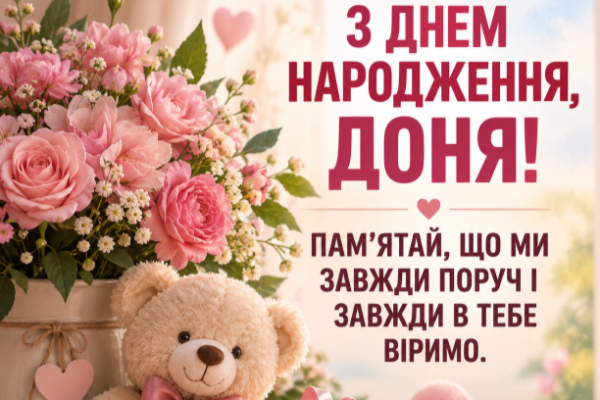 З днем народження доня листівка