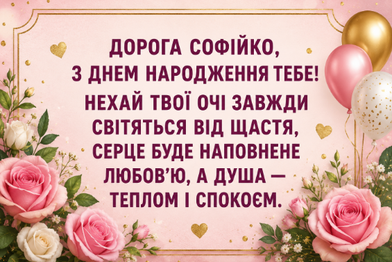 З днем народження Софійка відкритка