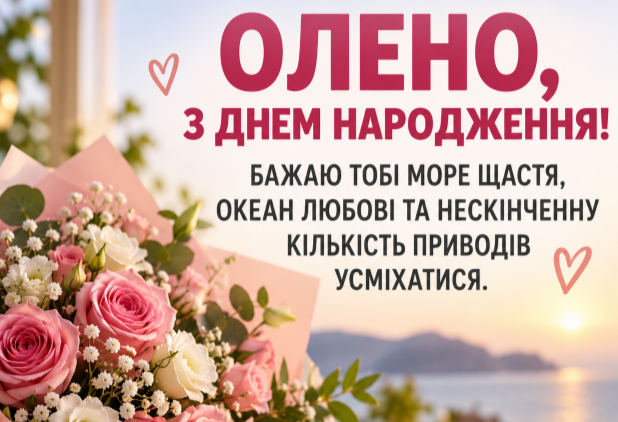 Олена з днем народження відкритка