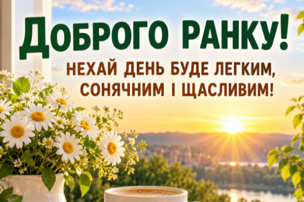 Гарні привітання з добрим ранком відкритка