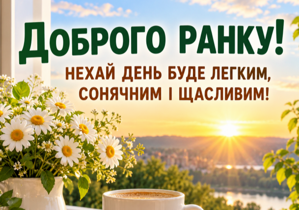 Гарні привітання з добрим ранком відкритка