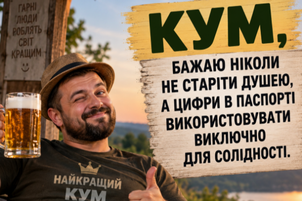 з днем народження кум своїми словами прикольні відкритка
