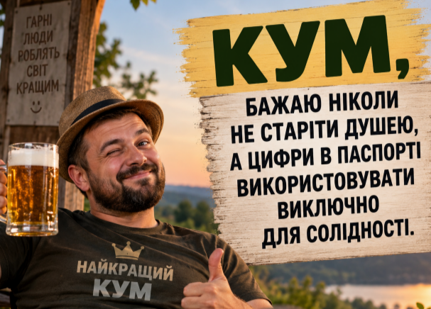 з днем народження кум своїми словами прикольні відкритка