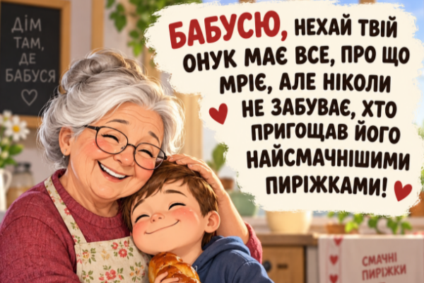 Привітання бабусі з днем народження онука прикольні листівка